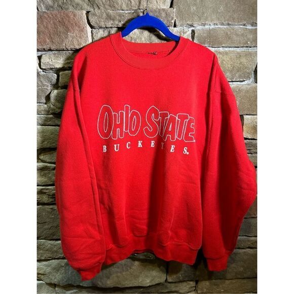 Men’s XL - 1990s Ohio State University Buckeyes Sweatshirt Crewneck Script - Picture 2 of 7